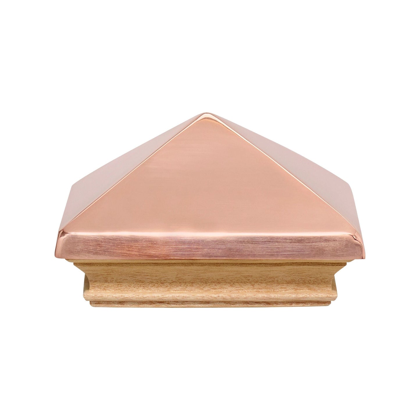 PERMAKAP 4-in x 4-in West Indies Pyramid One-Piece Sanded Copper Mahogany Deck Post Cap