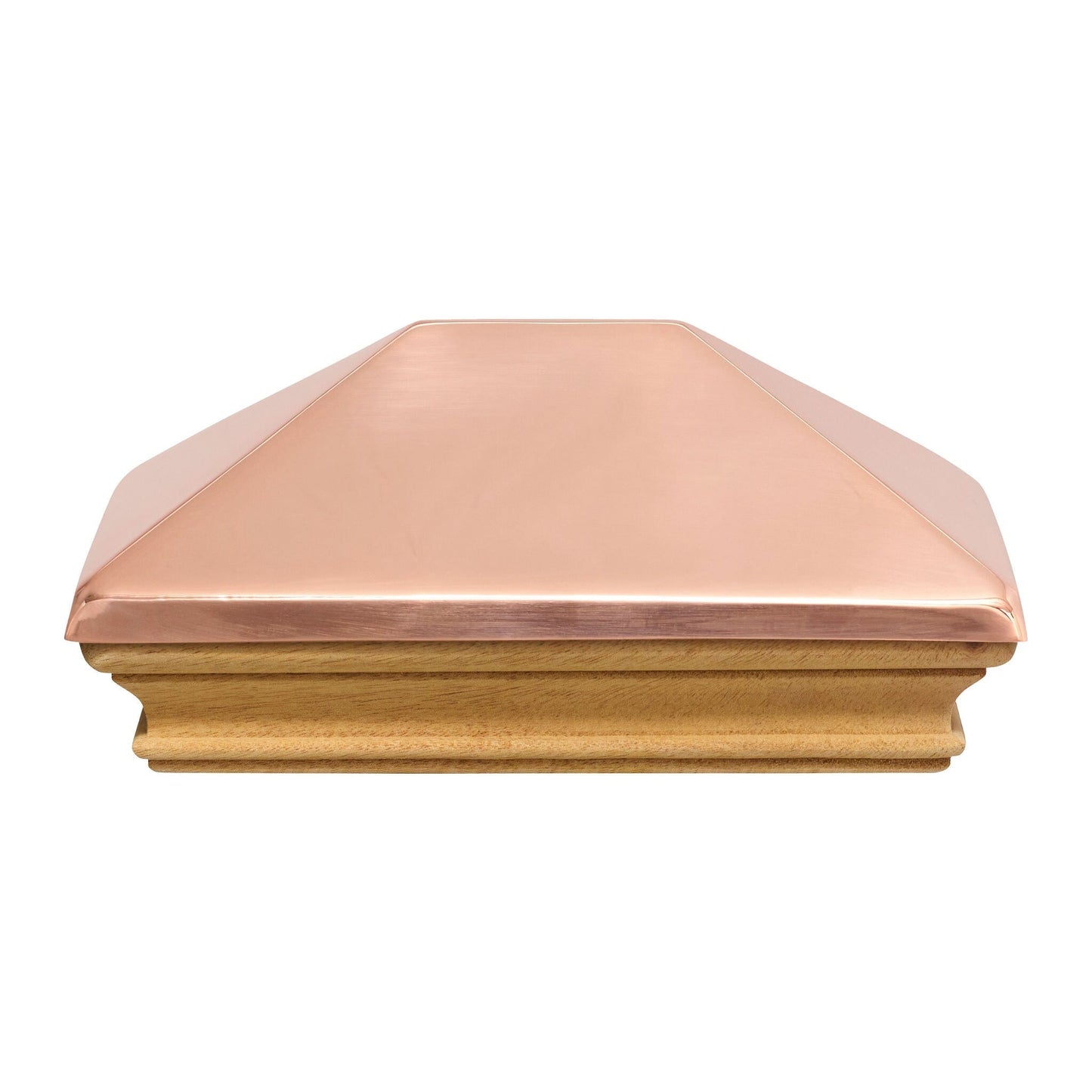 PERMAKAP 4-in x 6-in West Indies Pyramid One-Piece Sanded Copper Mahogany Deck Post Cap
