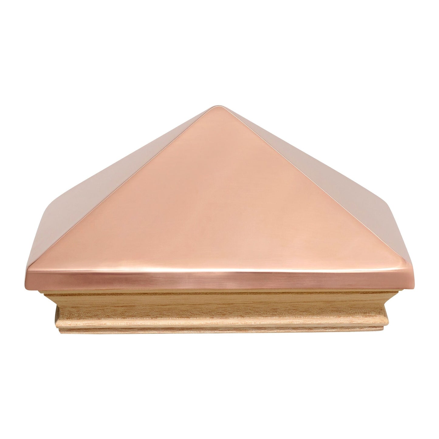 PERMAKAP 6-in x 6-in West Indies Pyramid One-Piece Sanded Copper Mahogany Deck Post Cap