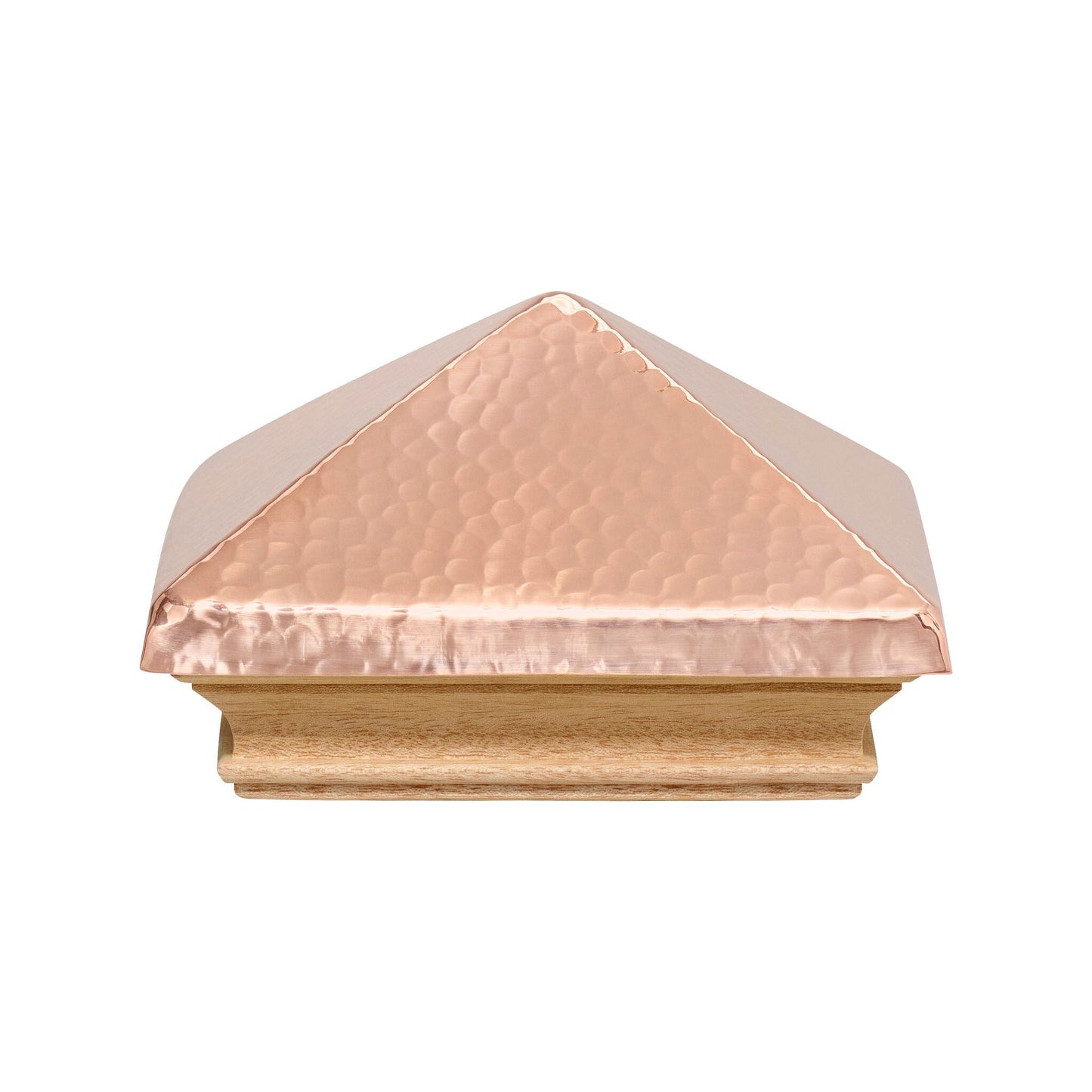 PERMAKAP 4-in x 4-in West Indies Pyramid One-Piece Sanded Copper Mahogany Deck Post Cap