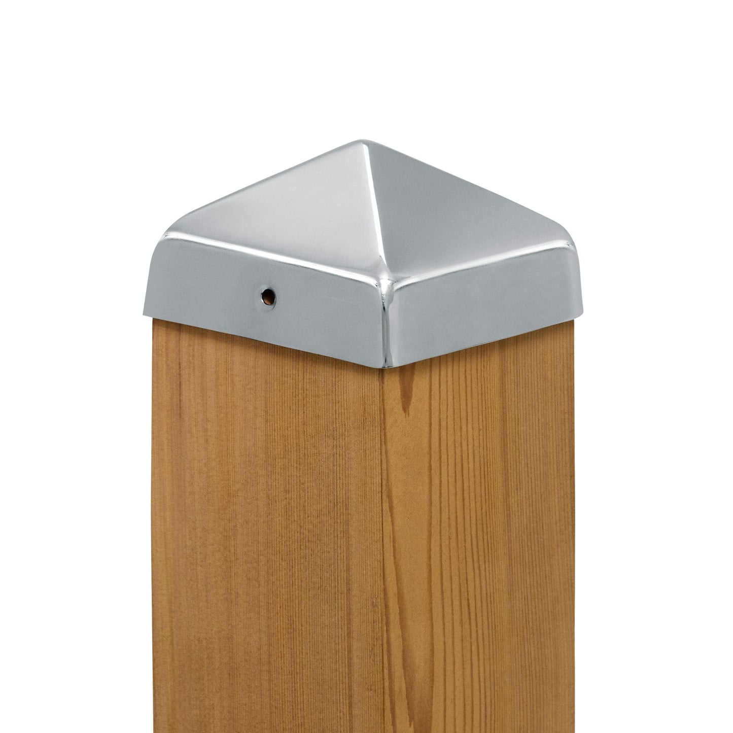 PERMAKAP 4-in x 4-in Pyramid Nautical Grade Polished Stainless Steel Deck Post Cap