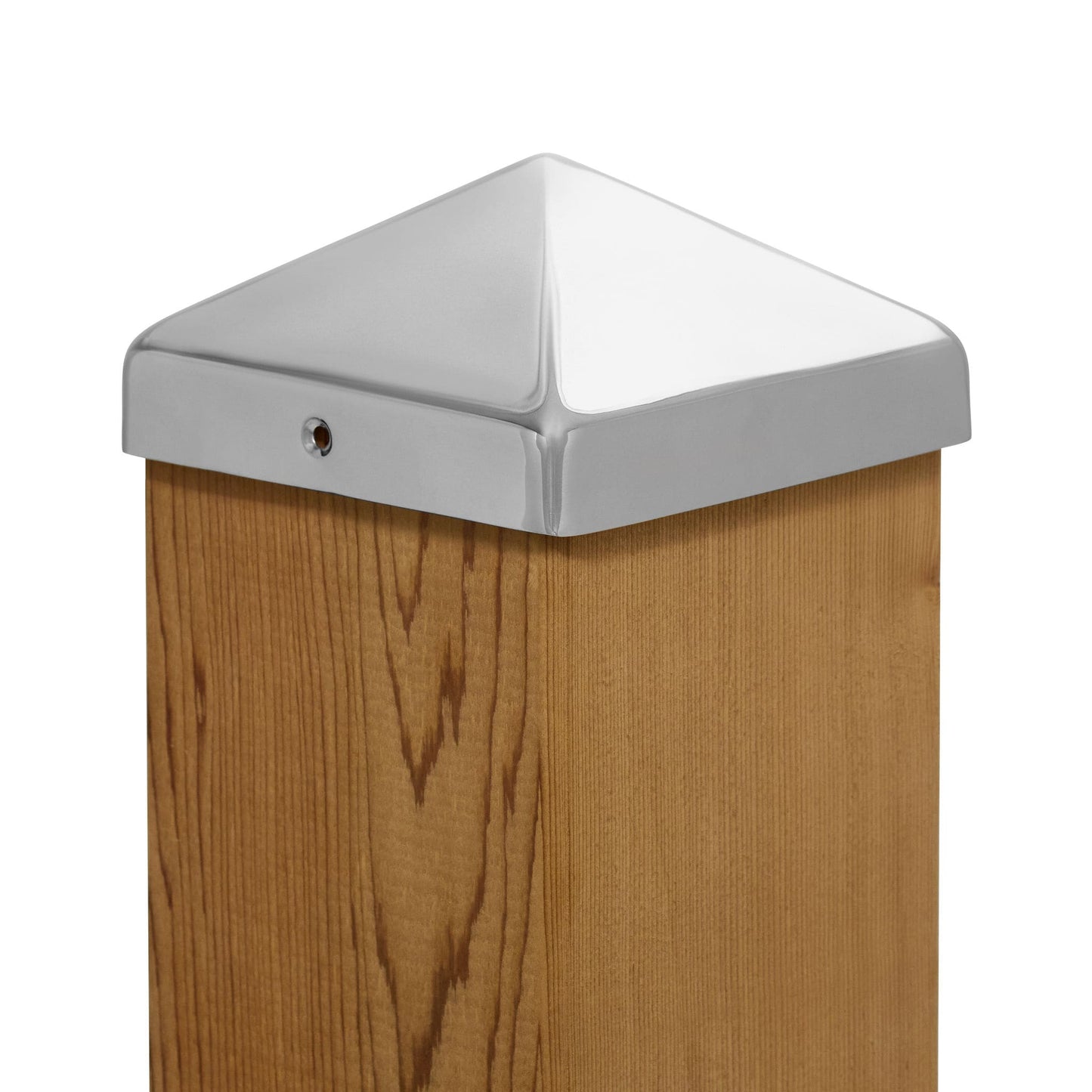 PERMAKAP 6-in x 6-in Pyramid Nautical Grade Polished Stainless Steel Deck Post Cap