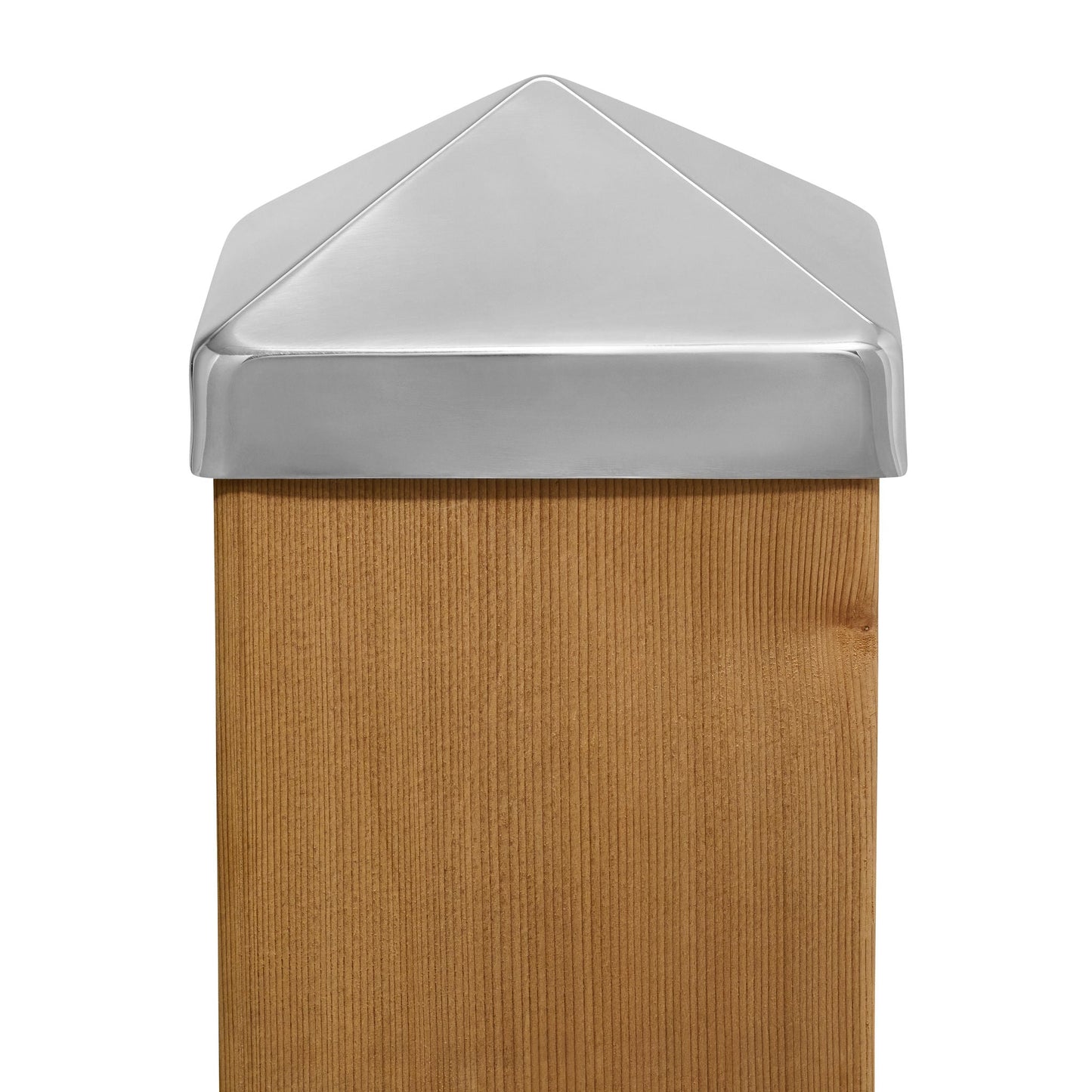 PERMAKAP 6-in x 6-in Pyramid Nautical Grade Polished Stainless Steel Deck Post Cap