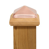 PERMAKAP 4-in x 4-in West Indies Pyramid One-Piece Sanded Copper Mahogany Deck Post Cap