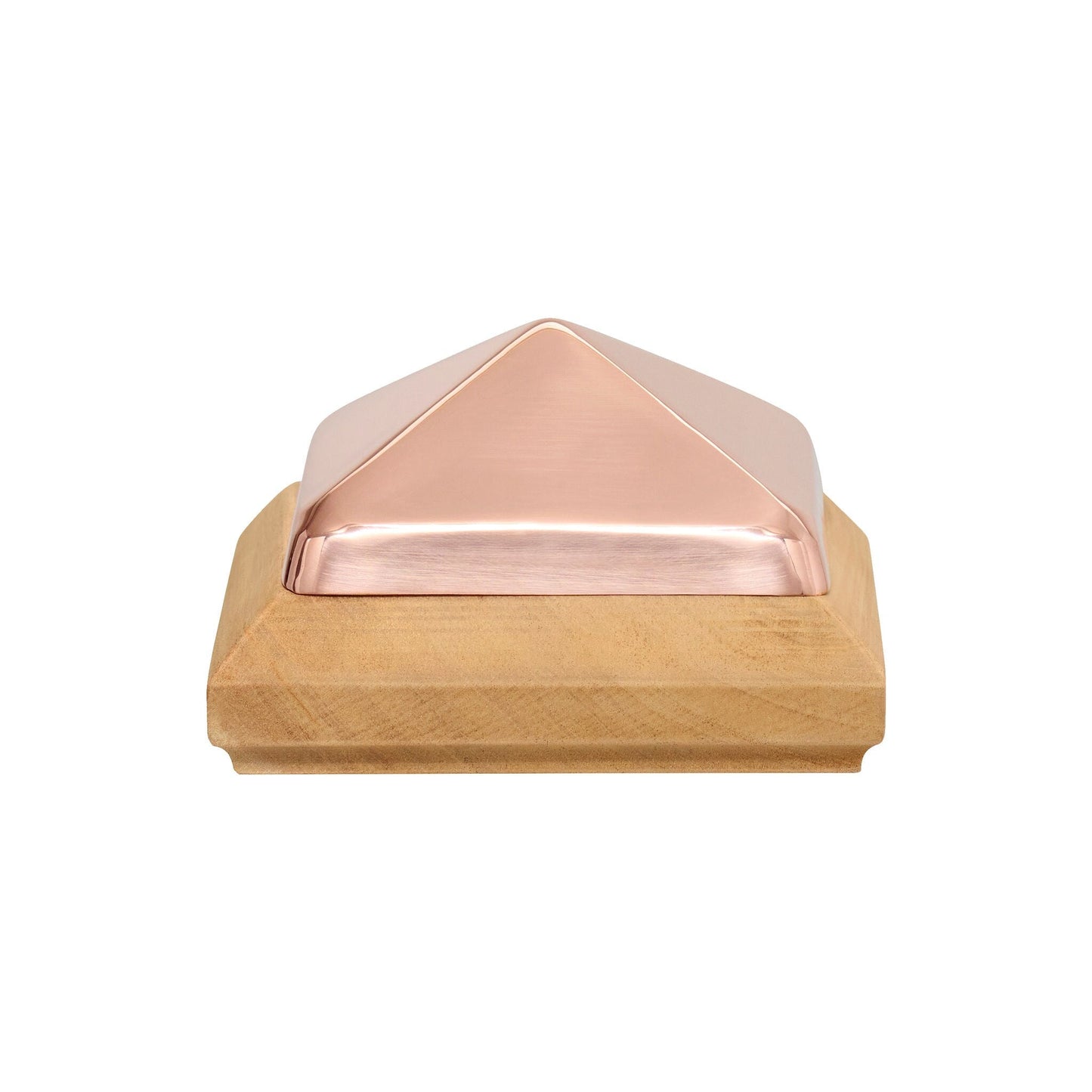 PERMAKAP 4-in x 4-in West Indies Pyramid One-Piece Sanded Copper Mahogany Deck Post Cap