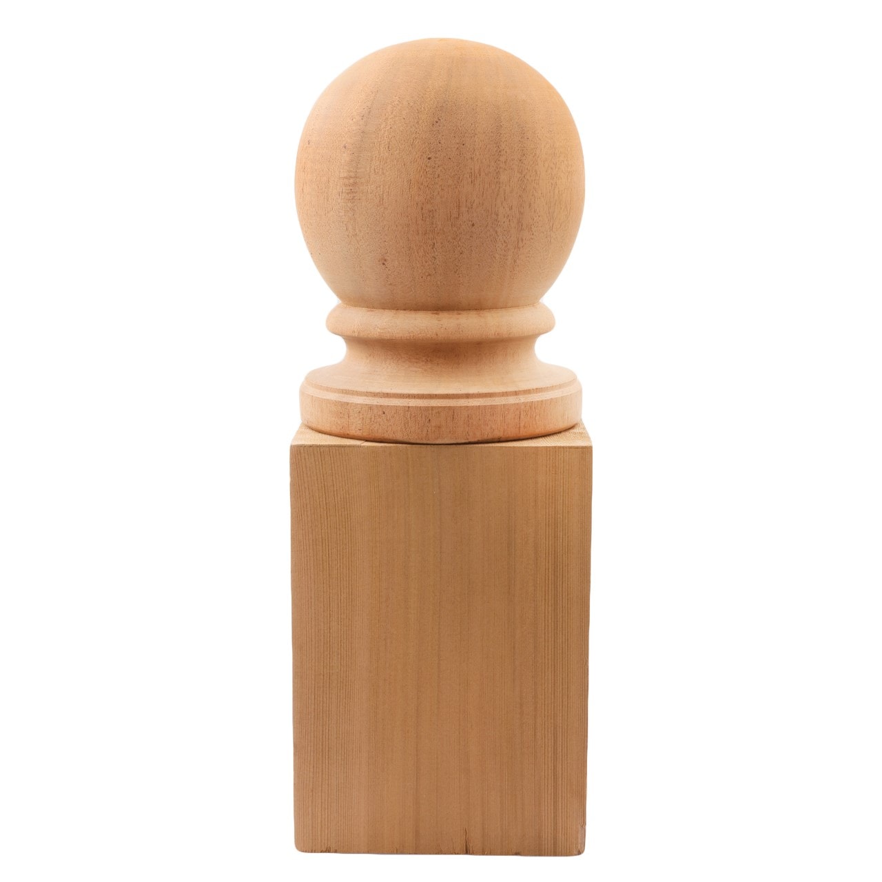 PERMAKAP 4-in x 4-in Globe One-Piece Sanded Wood Mahogany Deck Post Cap