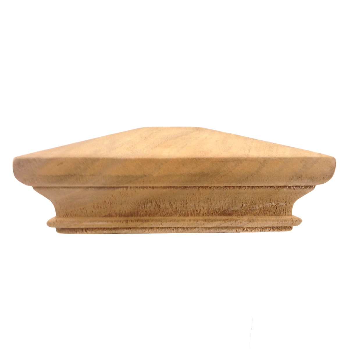 PERMAKAP 4-in x 4-in Pyramid One-Piece Sanded Wood Mahogany Deck Post Cap