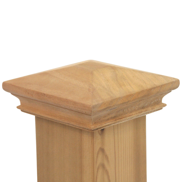 PERMAKAP 4-in x 4-in Pyramid One-Piece Sanded Wood Mahogany Deck Post Cap