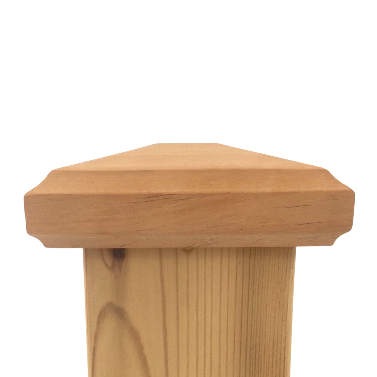 PERMAKAP 4-in x 4-in Pyramid One-Piece Sanded Wood Mahogany Deck Post Cap