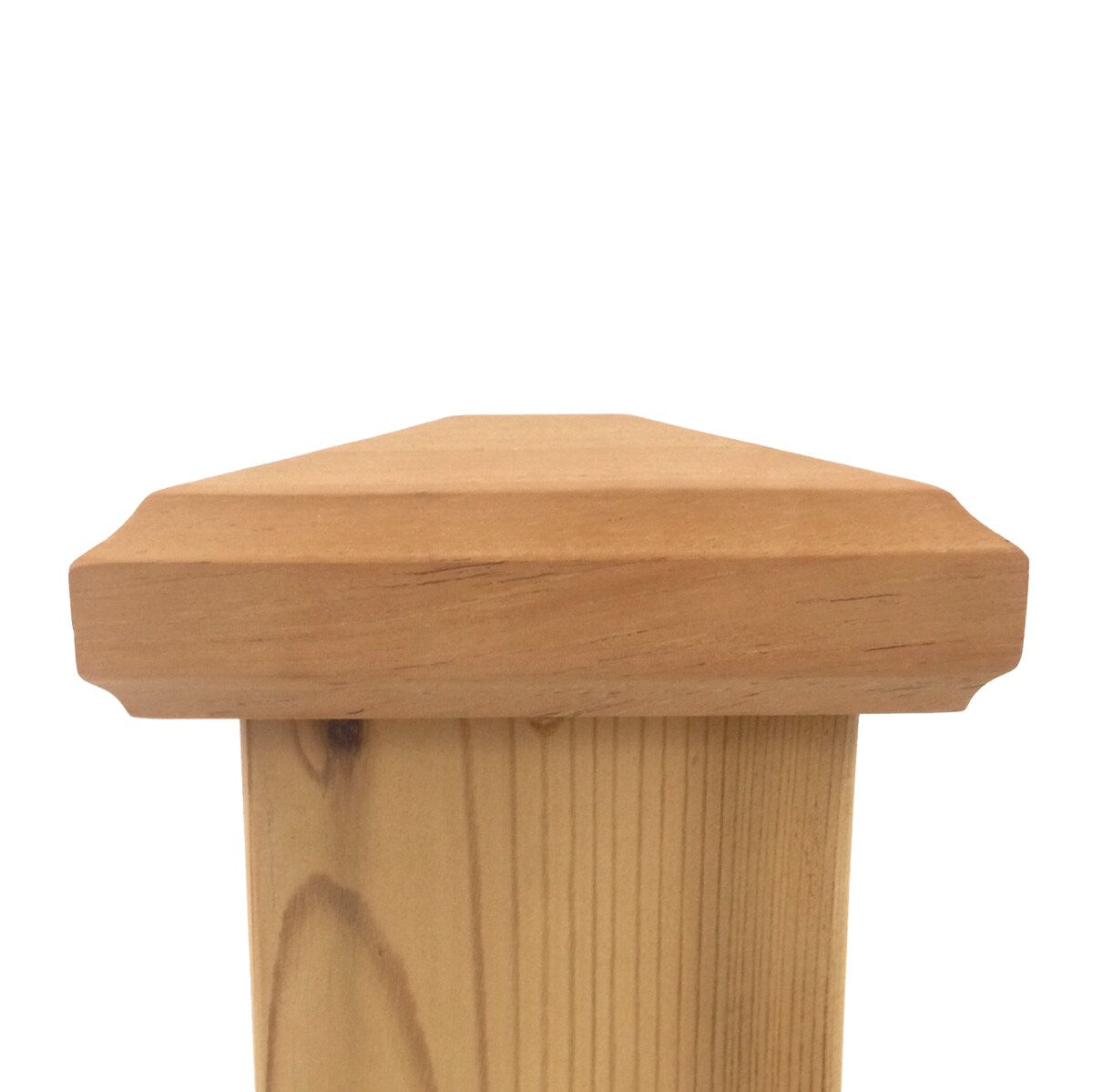 PERMAKAP 4-in x 4-in Pyramid One-Piece Sanded Wood Mahogany Deck Post Cap