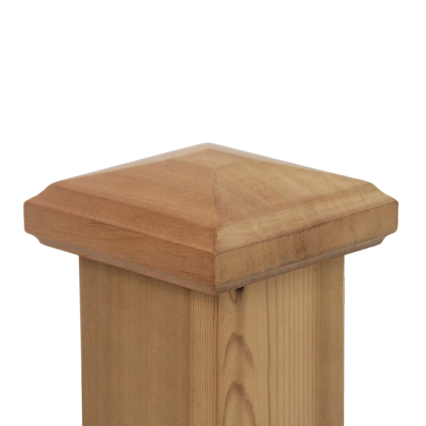 PERMAKAP 4-in x 4-in Pyramid One-Piece Sanded Wood Mahogany Deck Post Cap