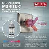 Delta Victorian Chrome 2‑Handle Multi-Function Shower Faucet Trim, 5.5-in Showerhead, T17255