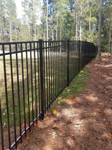 Fortress Building Products 6-ft H x 2-in W Gloss Black Aluminum Spaced Picket Flat-top Decorative End Fence Post