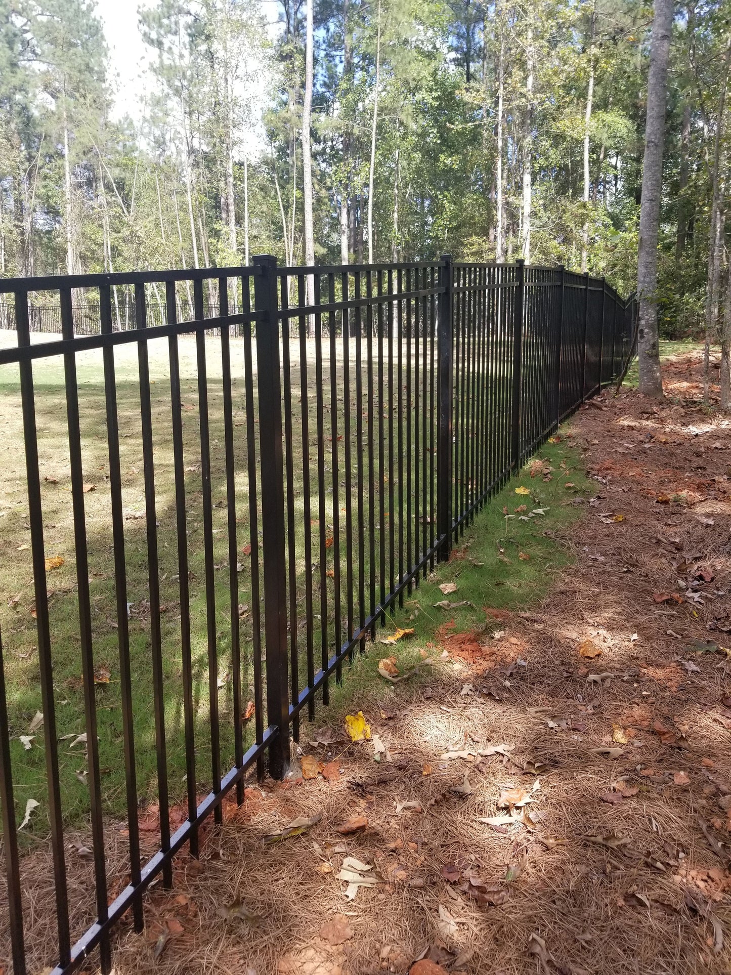 Fortress Building Products 4-ft H x 6-ft W Gloss Black Aluminum Spaced Picket Flat-top Decorative Fence Panel