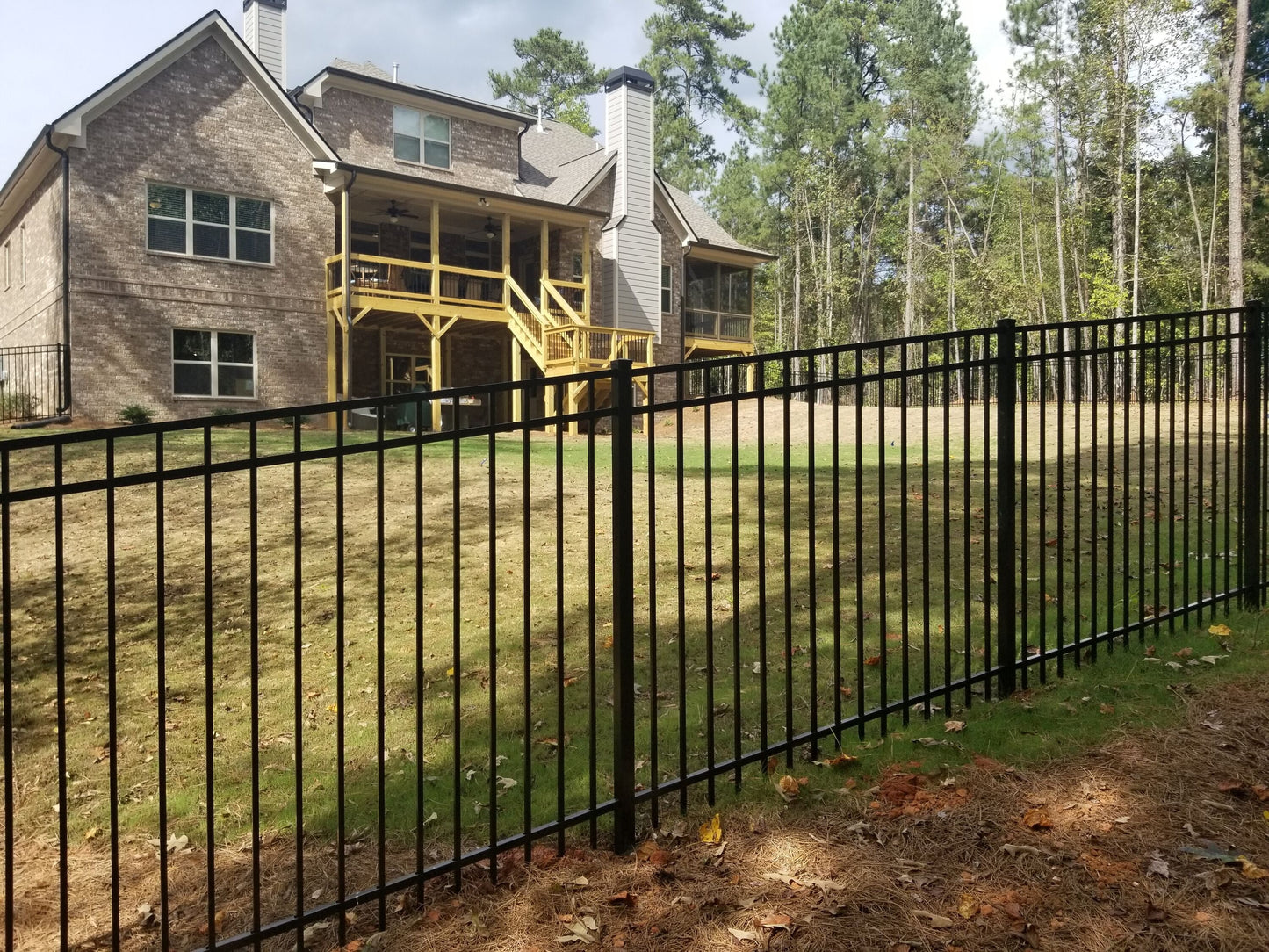 Fortress Building Products 6-ft H x 2-in W Gloss Black Aluminum Spaced Picket Flat-top Decorative End Fence Post