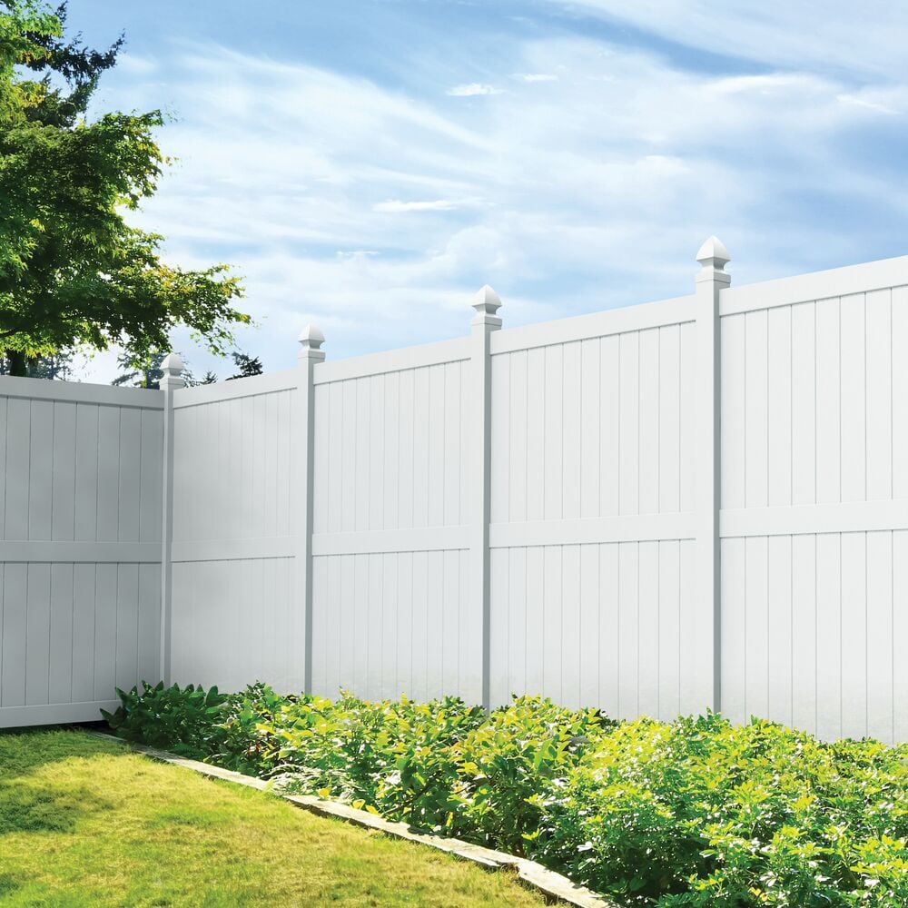 Freedom Bolton 12-ft H x 5-in W White Vinyl End Fence Post (Unassembled)