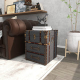 Grayson Lane Blue Upholstered 2 Drawer with Buckle Hinged Top 2-Drawer Accent Chest