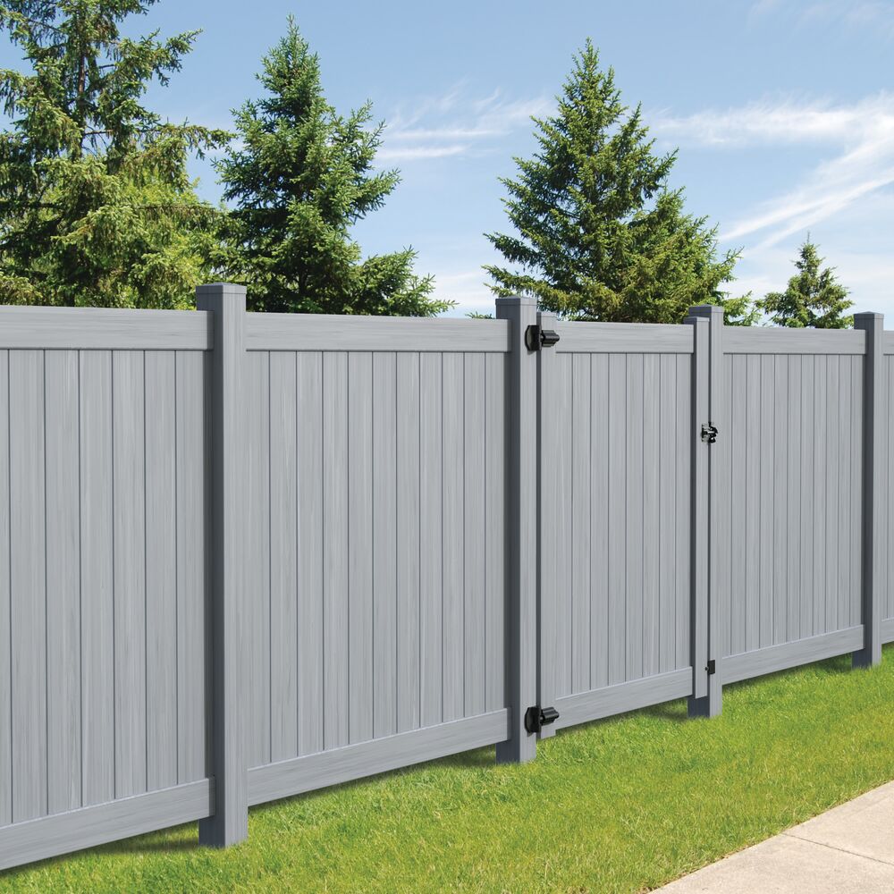 Freedom 8.5-ft H x 5-in W Woodgrain Gray Vinyl Line Fence Post (Assembled)