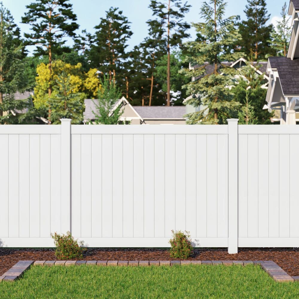 Freedom Bolton 6-ft H x 8-ft W White Privacy Vinyl Fence Panel (Unassembled)
