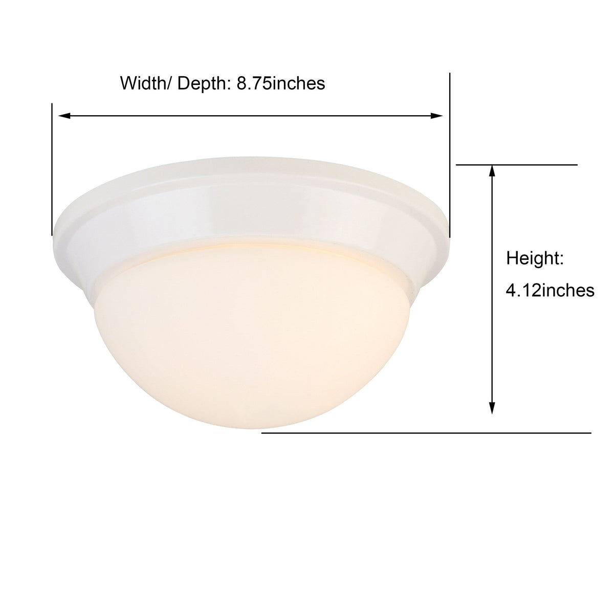 Project Source 8.75-in White Traditional Incandescent Flush Mount Light