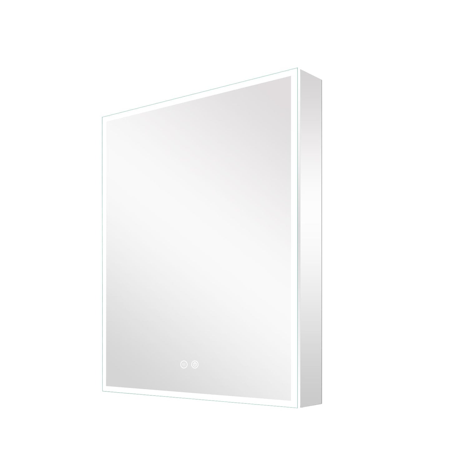 Forclover ST Modern 24-in x 30-in Lighted LED Fog Free Surface/Recessed Mount Sliver Mirrored Soft Close Medicine Cabinet with Outlet