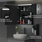 Forclover 24-in x 30-in Lighted LED Surface Mount Aluminum Mirrored Medicine Cabinet
