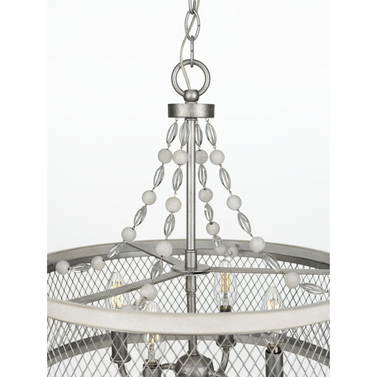 Progress Lighting Austelle 4-Light Gray Farmhouse Chandelier
