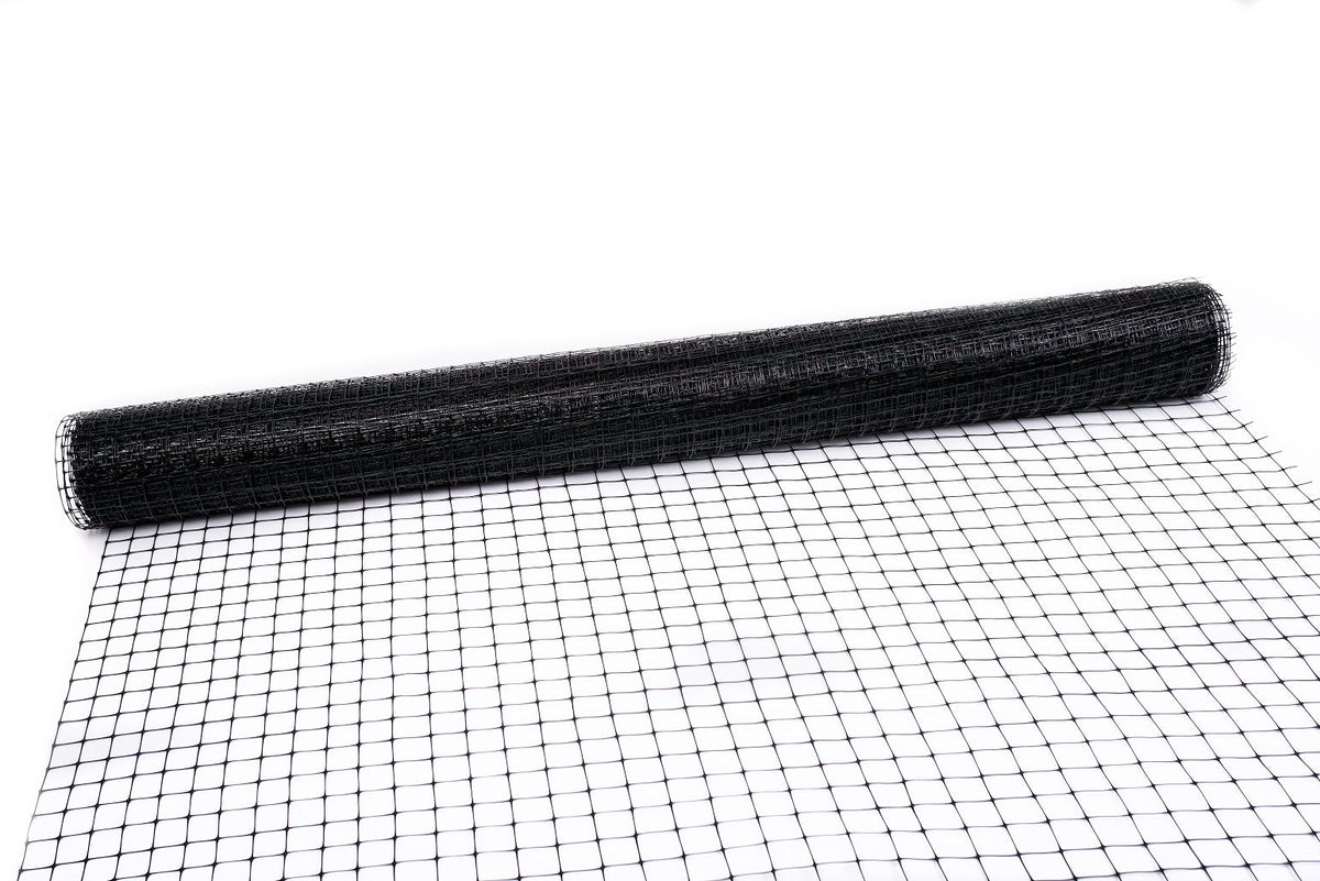Tenax Black Plastic Extruded Mesh Rolled Fencing, 100' x 4', 2" Mesh