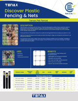 Tenax Black Plastic Extruded Mesh Rolled Fencing, 100' x 4', 2" Mesh
