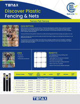Tenax 200-ft x 5-ft Black Plastic Extruded Mesh Rolled Fencing with Mesh Size 2-in x 2-in