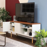 Sunnydaze Decor Off-white Contemporary/Modern Mdf Media Cabinet