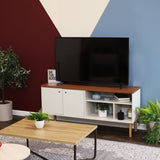 Sunnydaze Decor Off-white Contemporary/Modern Mdf Media Cabinet