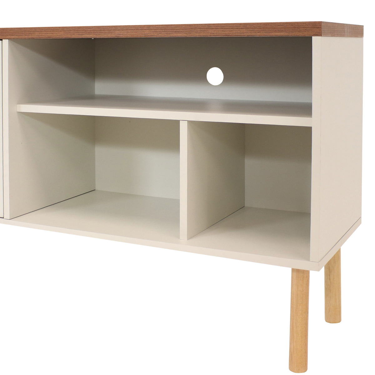 Sunnydaze Decor Off-white Contemporary/Modern Mdf Media Cabinet