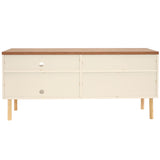 Sunnydaze Decor Off-white Contemporary/Modern Mdf Media Cabinet