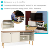 Sunnydaze Decor Off-white Contemporary/Modern Mdf Media Cabinet