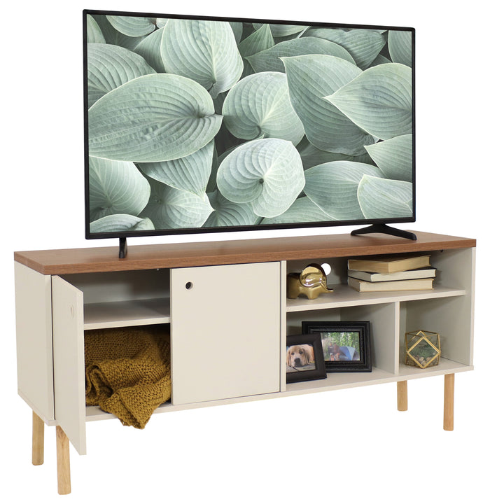 Sunnydaze Decor Off-white Contemporary/Modern Mdf Media Cabinet