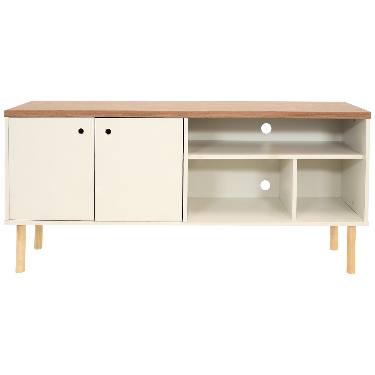 Sunnydaze Decor Off-white Contemporary/Modern Mdf Media Cabinet