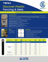 Tenax Black Plastic Extruded Mesh Roll Fencing, 330ft x 6ft, 2in x 2in Mesh