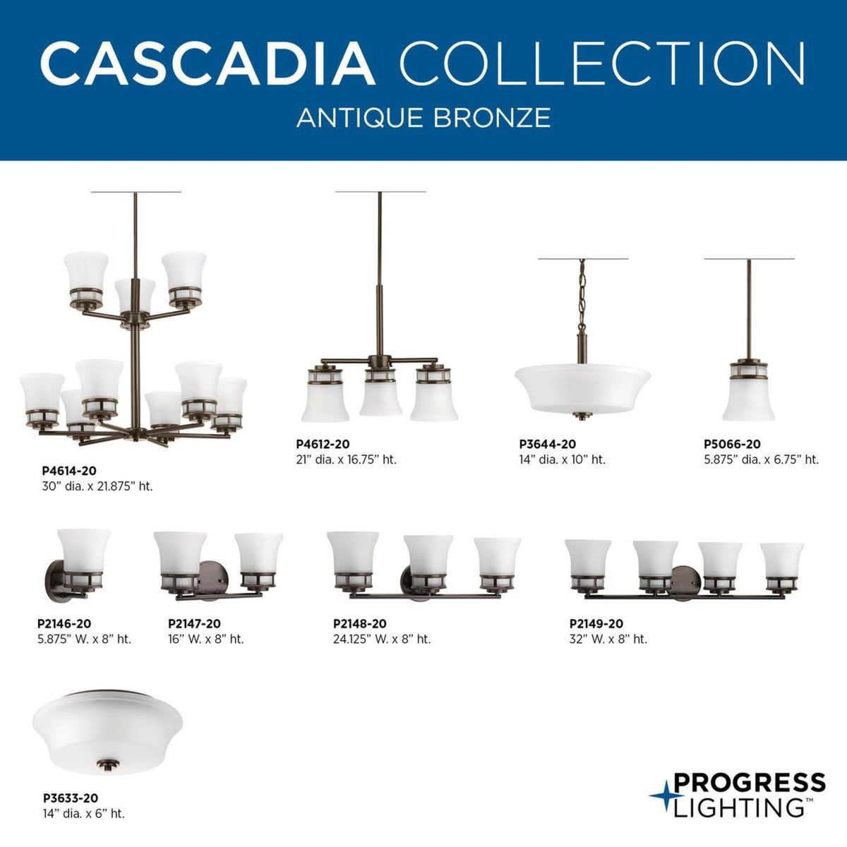 Progress Lighting Cascadia 5-Light Antique Bronze Coastal Chandelier