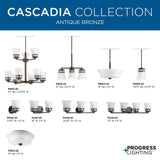 Progress Lighting Cascadia 3-Light Polished Chrome Transitional Chandelier