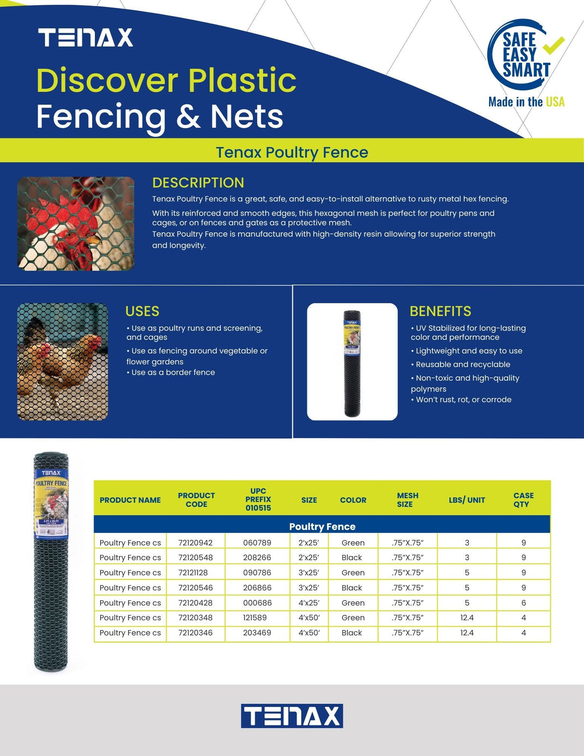 Tenax Green HDPE Chicken Wire Rolled Fencing 25-ft x 3-ft