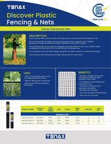 Tenax Black HDPE Hardware Cloth Rolled Fencing 15ft x 3ft - 1/2-inch Mesh