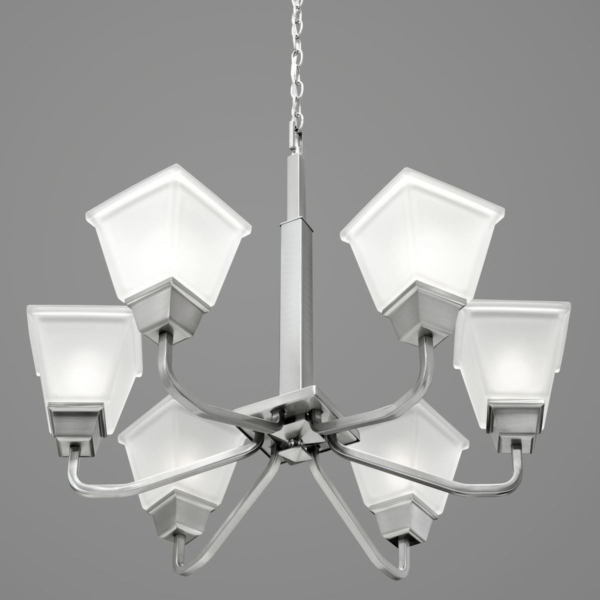 Progress Lighting Clifton Heights 6-Light Brushed Nickel Craftsman Chandelier