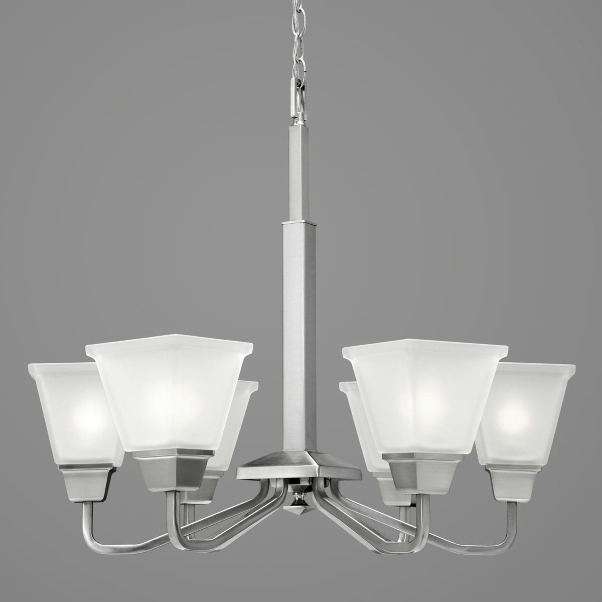 Progress Lighting Clifton Heights 6-Light Brushed Nickel Craftsman Chandelier