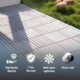 Bybafun 12-in x 12-in 20-Pack Gray Pattern2 Prefinished Wood Deck Tile