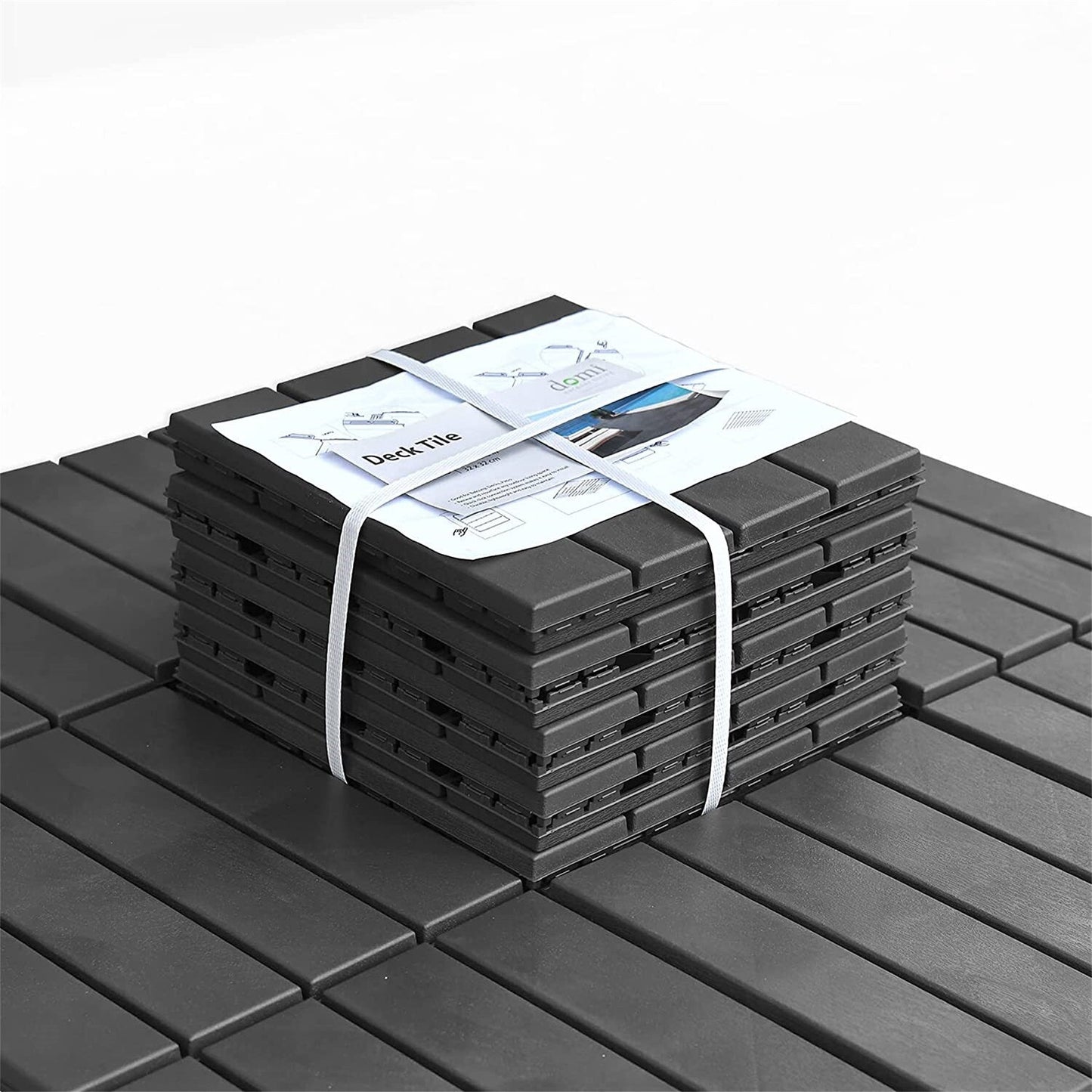 Bybafun 12-in x 12-in 9-Pack Gray Prefinished PVC Deck Tile