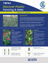 Tenax Hortonova Trellis Net 4-ft x 250-ft White Plastic Safety Netting for Multi-purpose Use