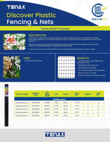 Tenax Multi-Purpose Black Plastic Rolled Fencing 50x4 ft for Gardens