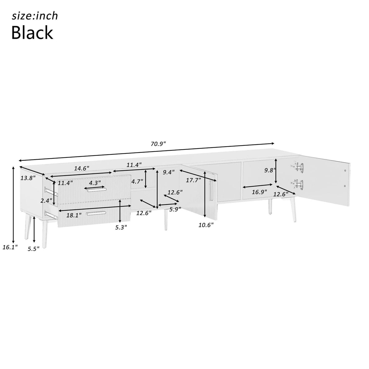 Yiekholo Modern/Contemporary Walnut Tv Cabinet (Accommodates TVs up to 65-in)