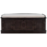 Yiekholo Casual Espresso Accent Bench with Storage Bench 42.7-in x 16-in x 17.4-in